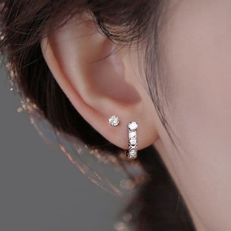フープ ピアス フープ ピアス 煌めき輝石 耳元アクセント フープ