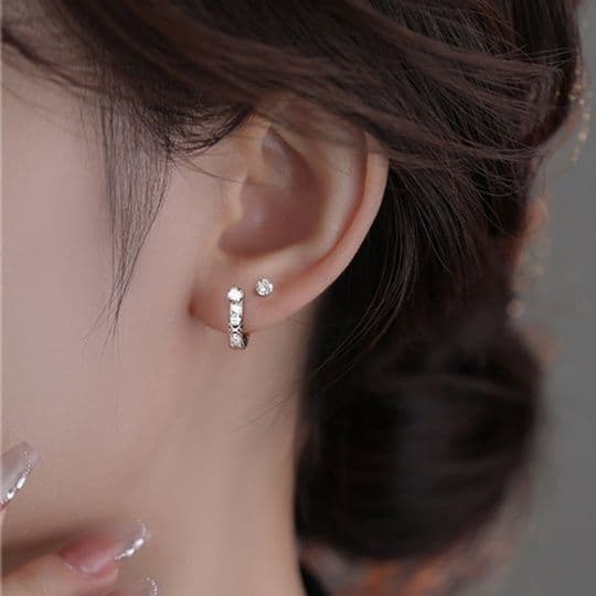フープ ピアス フープ ピアス 煌めき輝石 耳元アクセント フープ