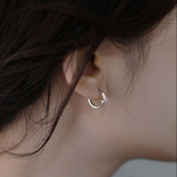 フープ ピアス フープ ピアス 星空煌めき ミニフープピアス