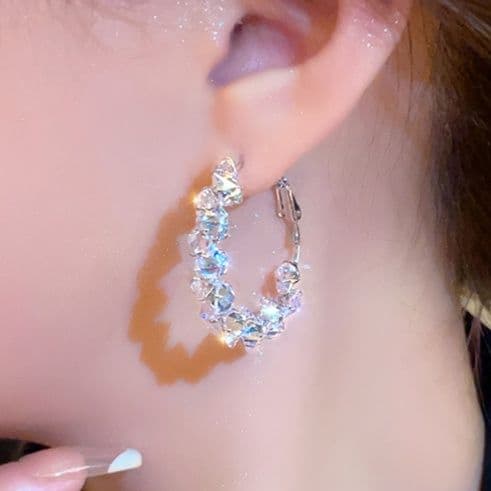 フープ ピアス フープ ピアス 煌めき結晶 円舞フープピアス
