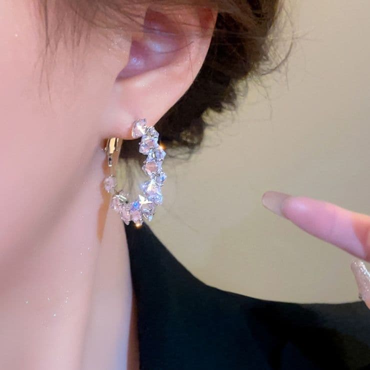 フープ ピアス フープ ピアス 煌めき結晶 円舞フープピアス