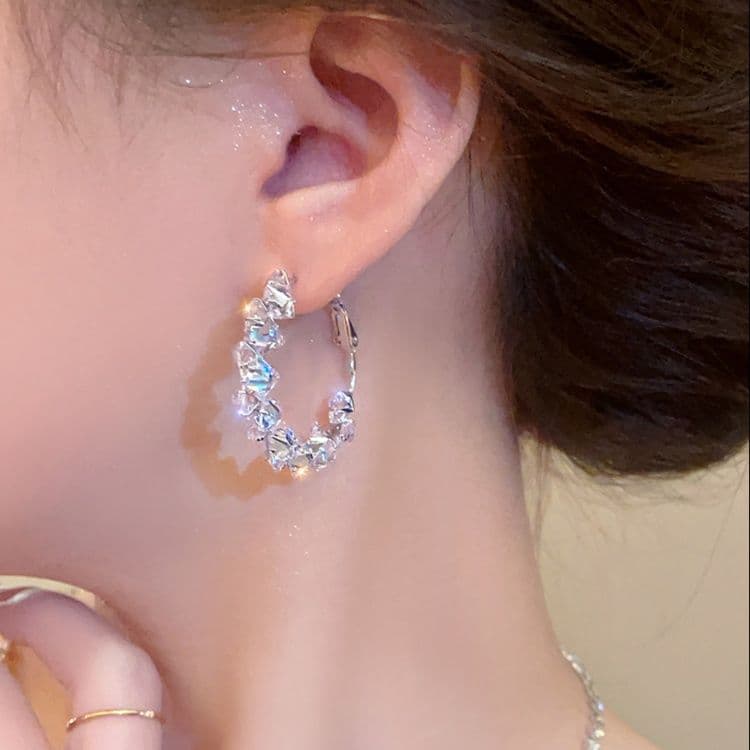 フープ ピアス フープ ピアス 煌めき結晶 円舞フープピアス