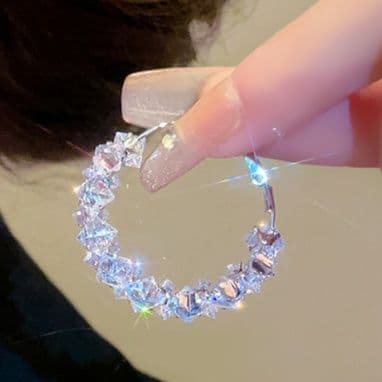 フープ ピアス フープ ピアス 煌めき結晶 円舞フープピアス