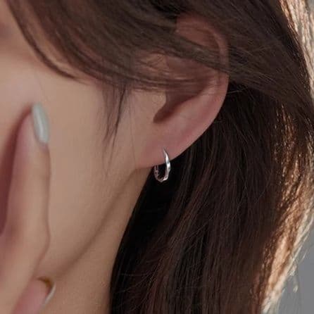 フープ ピアス フープ ピアス 洗練六角形フープ純プラチナピアス