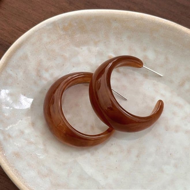 フープ ピアス フープ ピアス 三日月輝き プラチナフープピアス