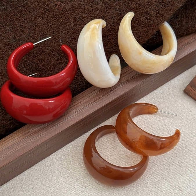 フープ ピアス フープ ピアス 三日月輝き プラチナフープピアス