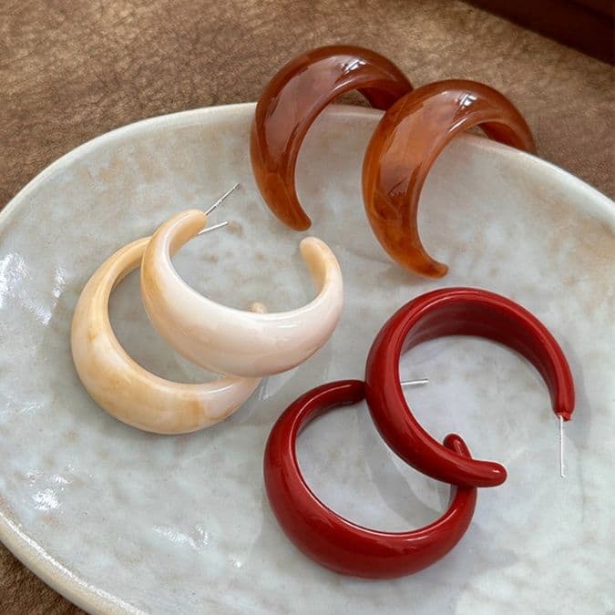 フープ ピアス フープ ピアス 三日月輝き プラチナフープピアス