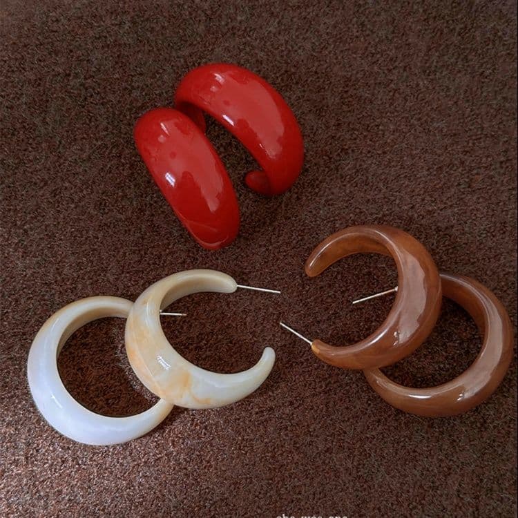 フープ ピアス フープ ピアス 三日月輝き プラチナフープピアス