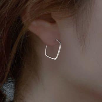 フープ ピアス フープ ピアス 四角形のミニマル輝き