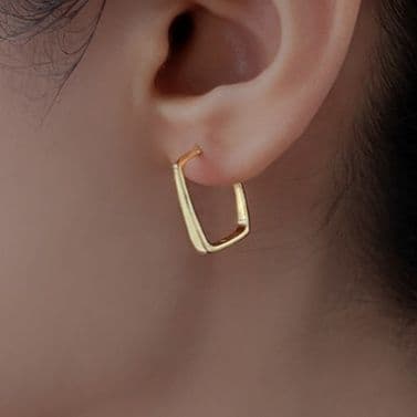 フープ ピアス フープ ピアス 四角形のミニマル輝き