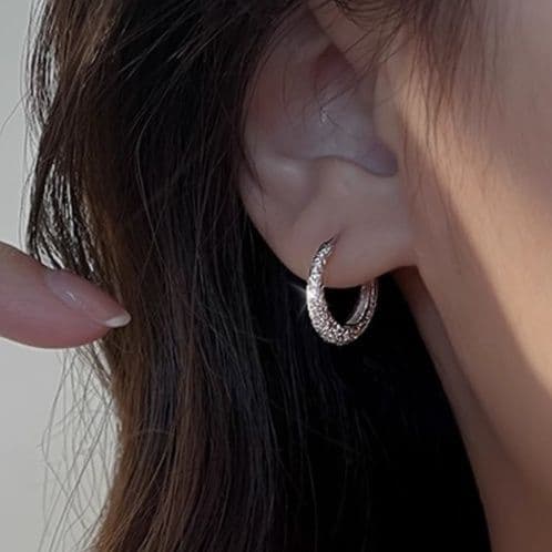 フープ ピアス フープ ピアス 霜面仕上げ極細フープピアス