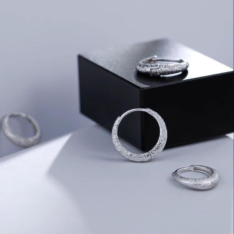 フープ ピアス フープ ピアス 霜面仕上げ極細フープピアス