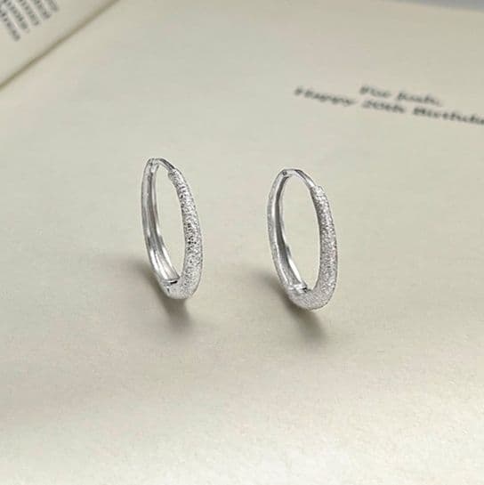 フープ ピアス フープ ピアス 霜面仕上げ極細フープピアス