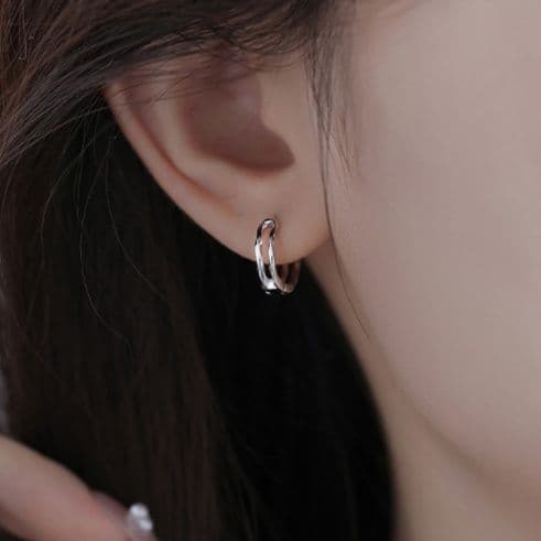 フープ ピアス フープ ピアス 波紋のささやき プラチナフープ