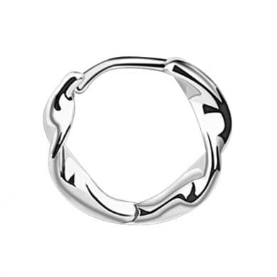 フープ ピアス フープ ピアス 波紋模様のプラチナフープピアス