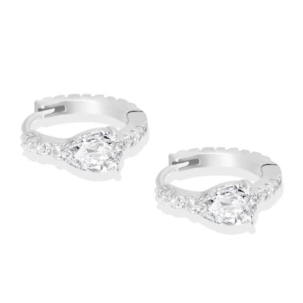 フープ ピアス フープ ピアス 雫煌めき プラチナフープピアス