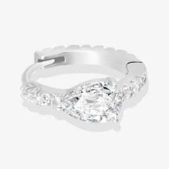 フープ ピアス フープ ピアス 雫煌めき プラチナフープピアス