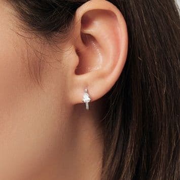 フープ ピアス フープ ピアス 雫煌めき プラチナフープピアス