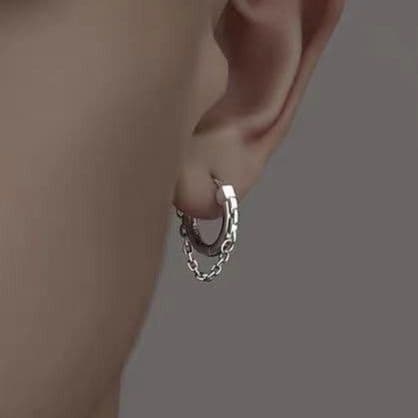 フープ ピアス フープ ピアス 鎖飾りデザイン輝きフープピアス