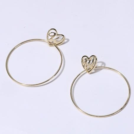 フープ ピアス フープ ピアス 結び目モチーフ大ぶりフープ