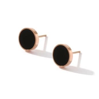 フープ ピアス フープ ピアス 円形モダン 黒玉フープピアス