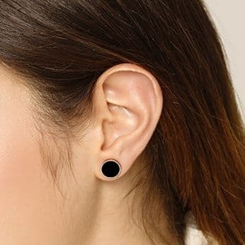 フープ ピアス フープ ピアス 円形モダン 黒玉フープピアス