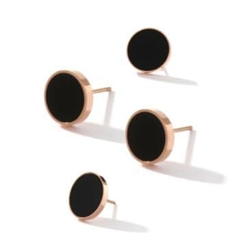 フープ ピアス フープ ピアス 円形モダン 黒玉フープピアス