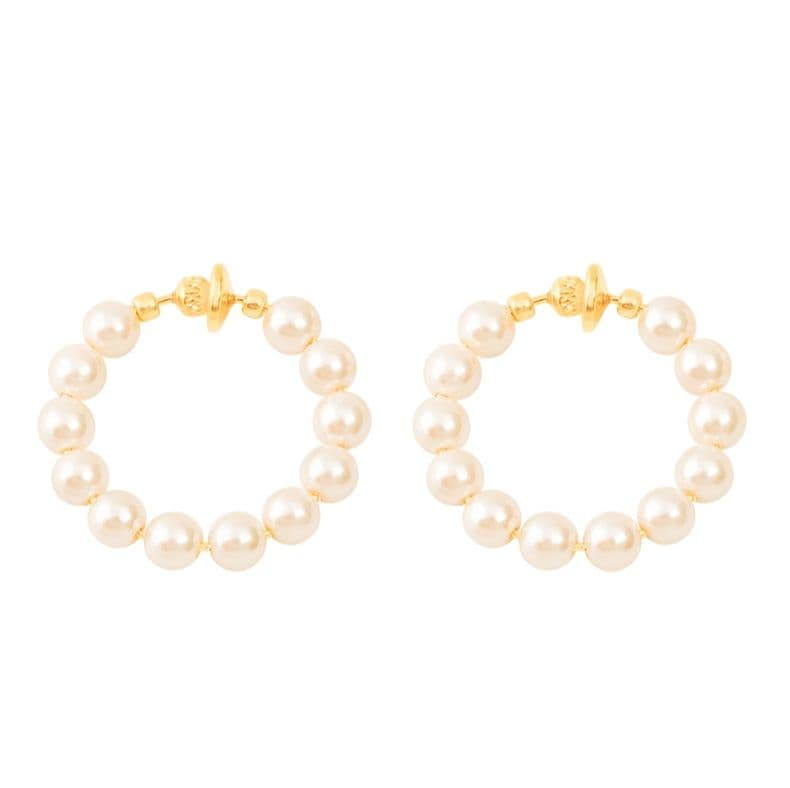 フープ ピアス フープ ピアス 優美な真珠輪フープピアス