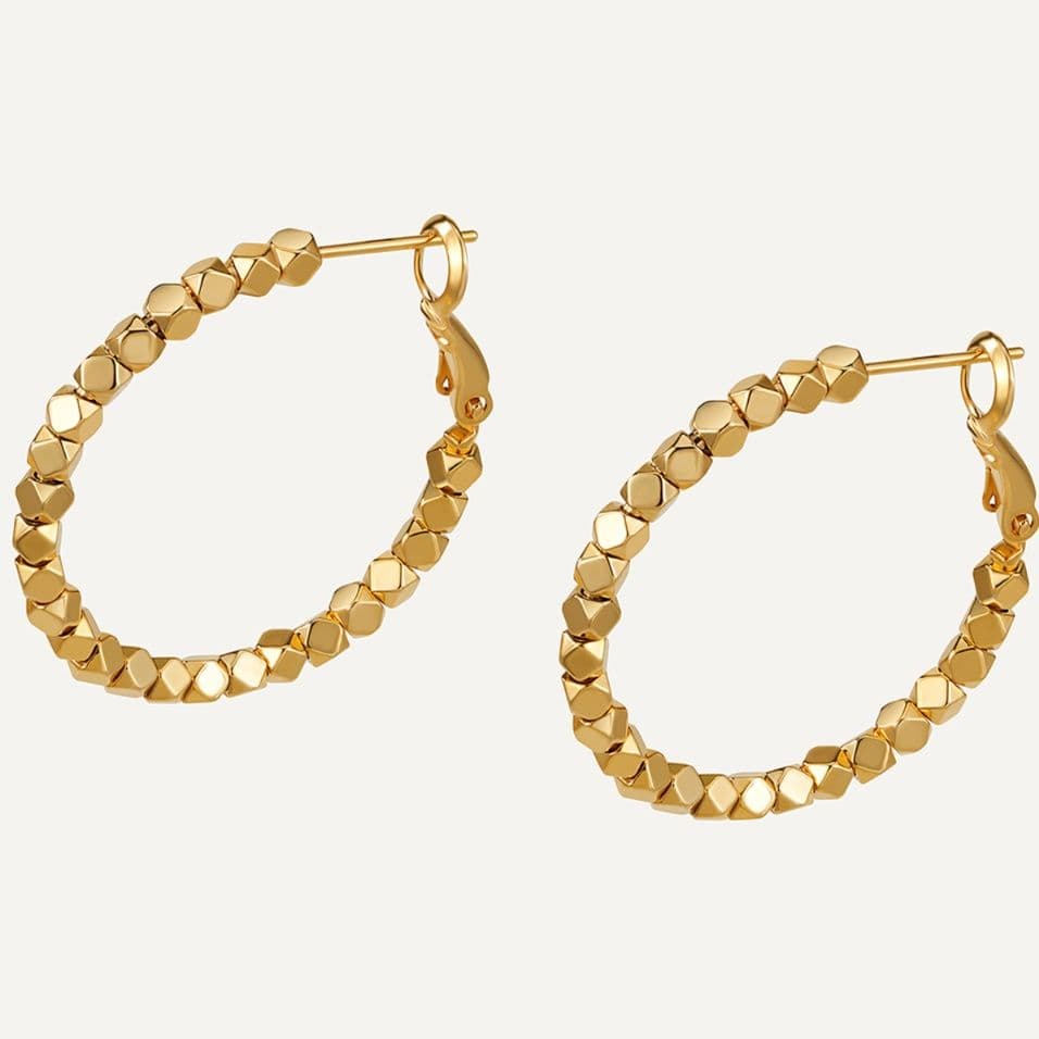 フープ ピアス フープ ピアス 多面体の輝き フープピアス