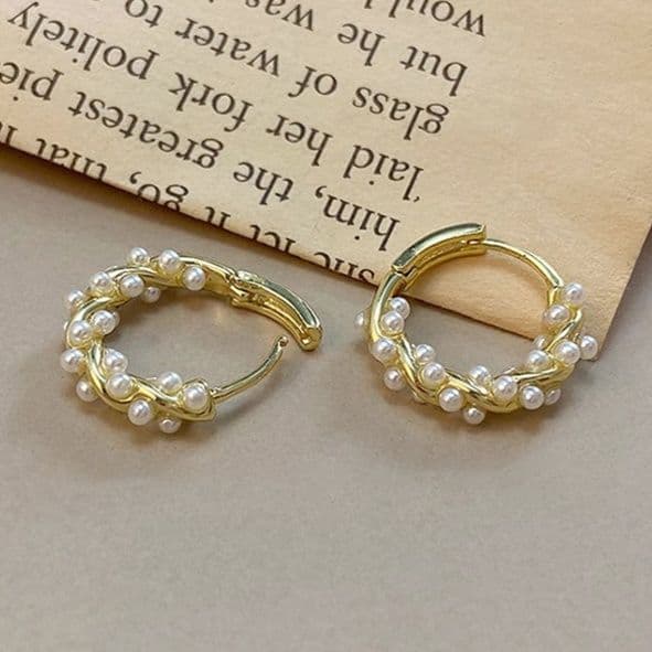 フープ ピアス フープ ピアス 優美な真珠巡りフープピアス