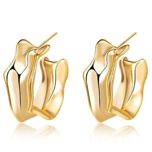 フープ ピアス フープ ピアス 波紋デザイン フープピアス