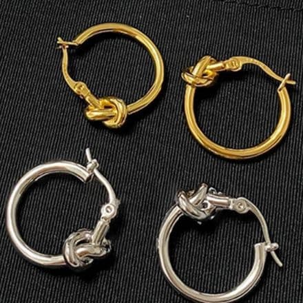 フープ ピアス フープ ピアス 結び目デザイン輪型耳飾り