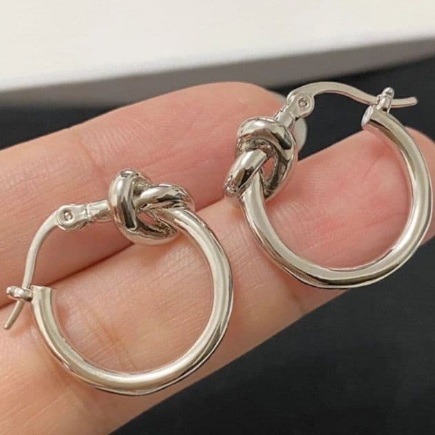 フープ ピアス フープ ピアス 結び目デザイン輪型耳飾り