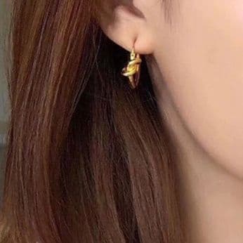 フープ ピアス フープ ピアス 結び目デザイン輪型耳飾り