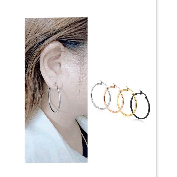 フープ ピアス シンプル輪環ステンレスピアス