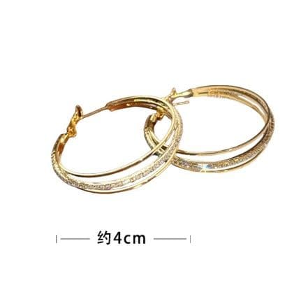 フープ ピアス 煌めき二重輪フープピアス