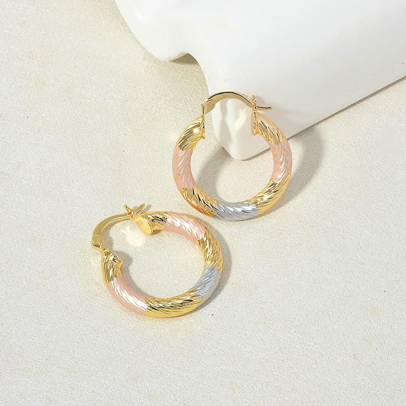 らせん模様フープ ピアス