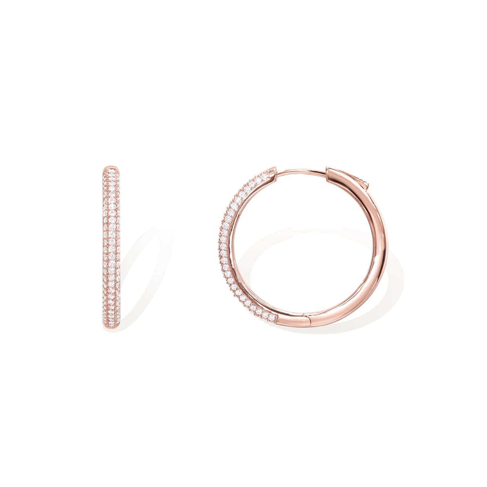 フープ ピアス 煌めき パヴェ フープピアス