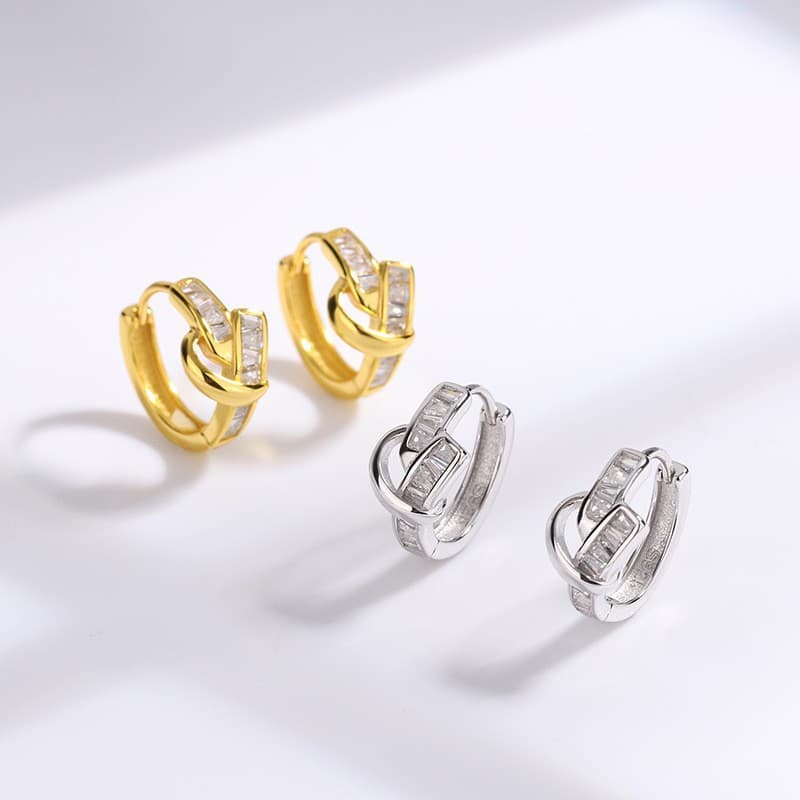クロスデザイン フープ ピアス