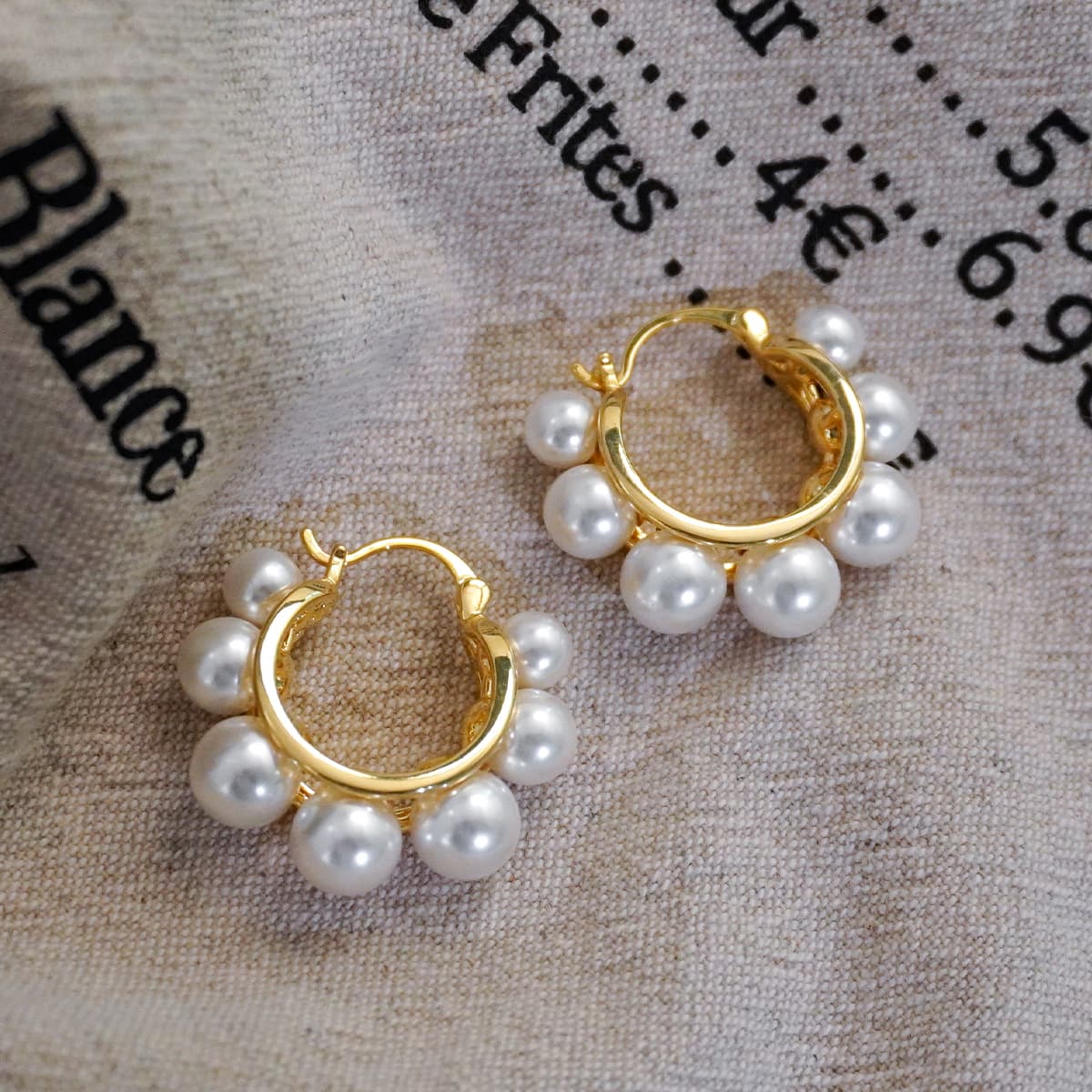 フープ ピアス フープ ピアス 真珠の花輪フープピアス
