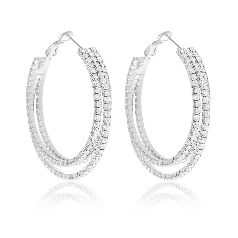 フープ ピアス 煌めき二連輪フープピアス