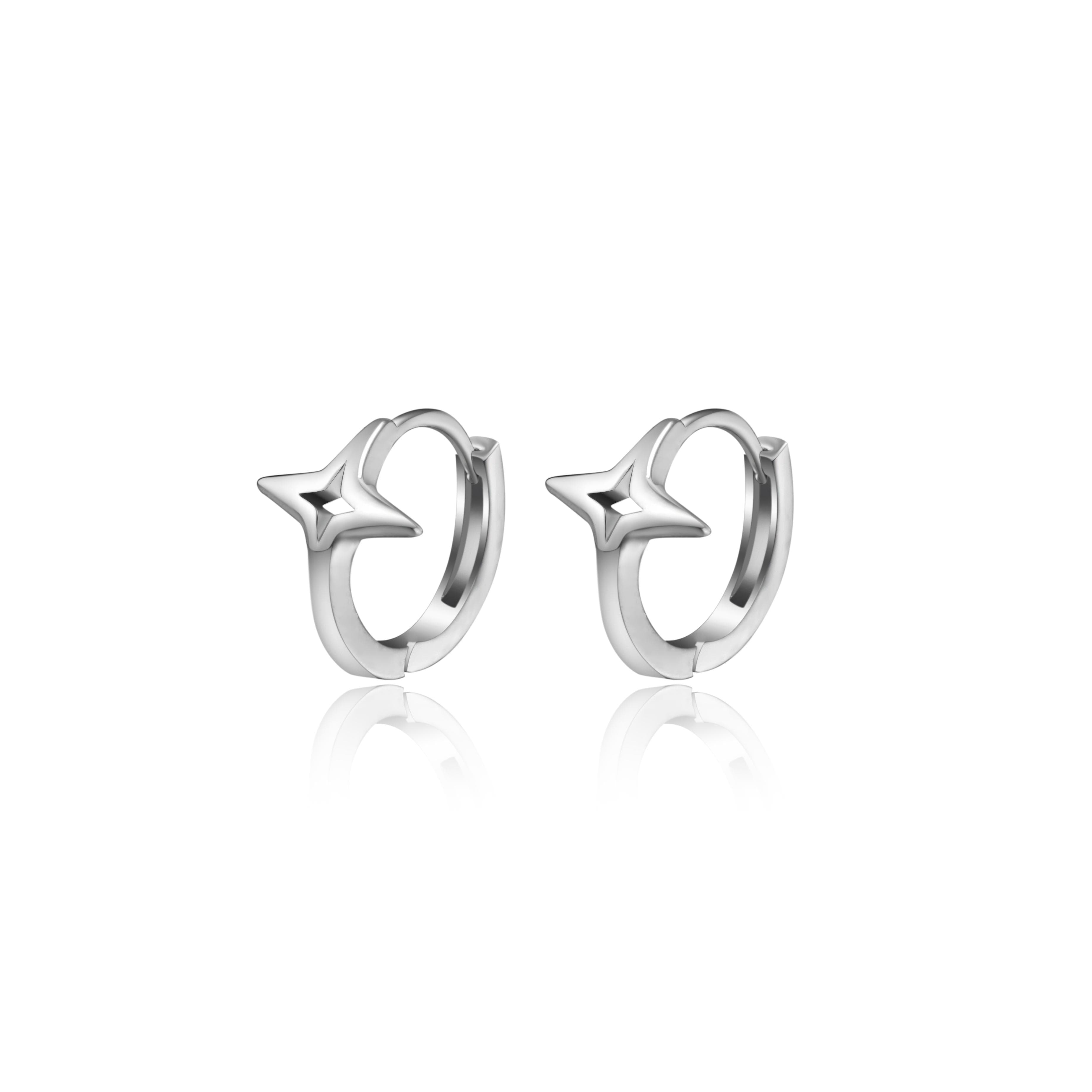 フープ ピアス フープ ピアス 星形ポイント シンプルフープピアス