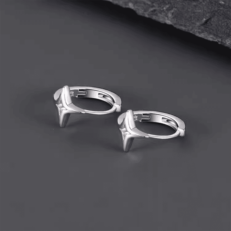 フープ ピアス フープ ピアス 星形ポイント シンプルフープピアス