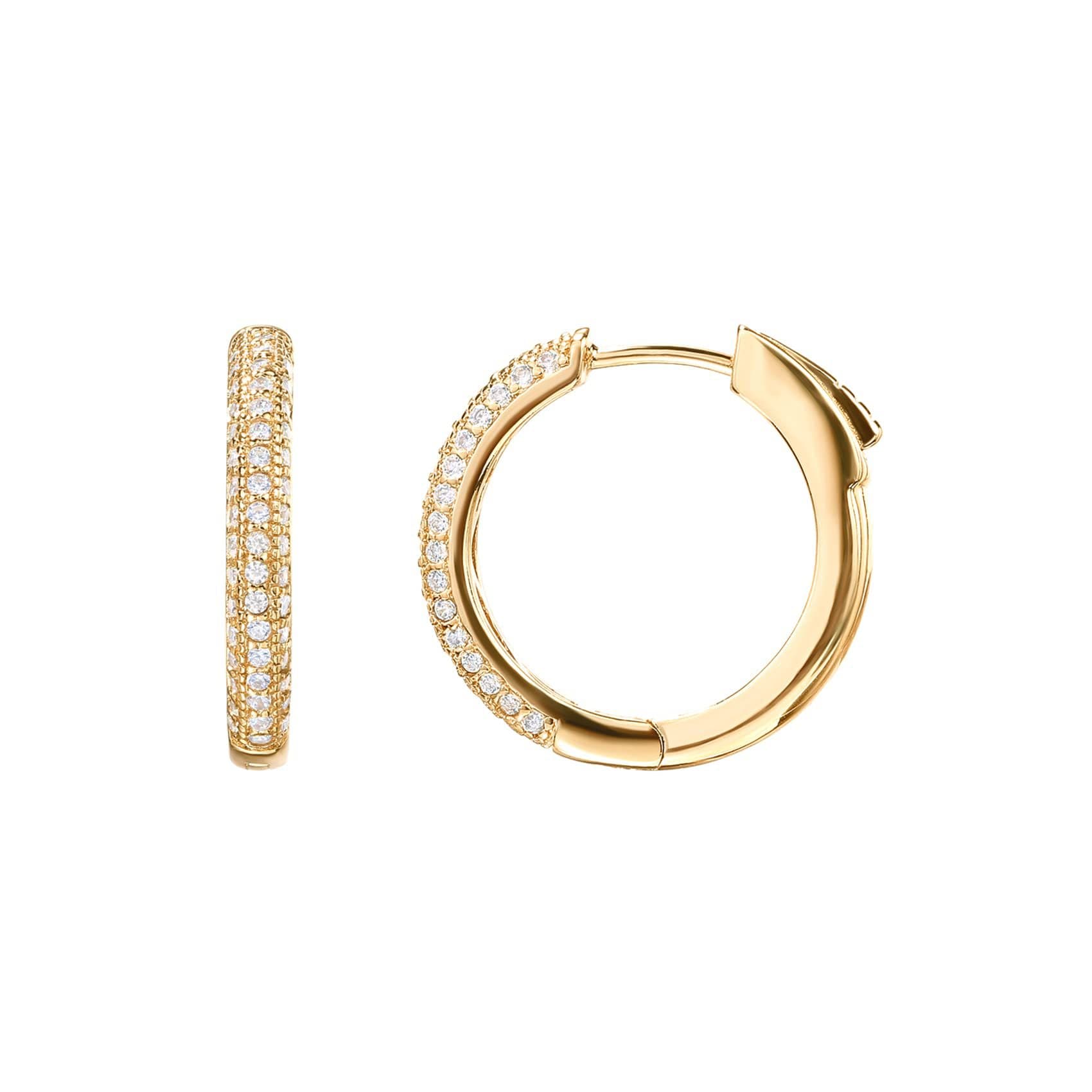 フープ ピアス 煌めき パヴェ フープピアス