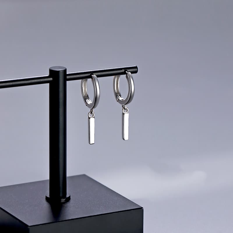 フープ ピアス シンプル スティック フープ ピアス