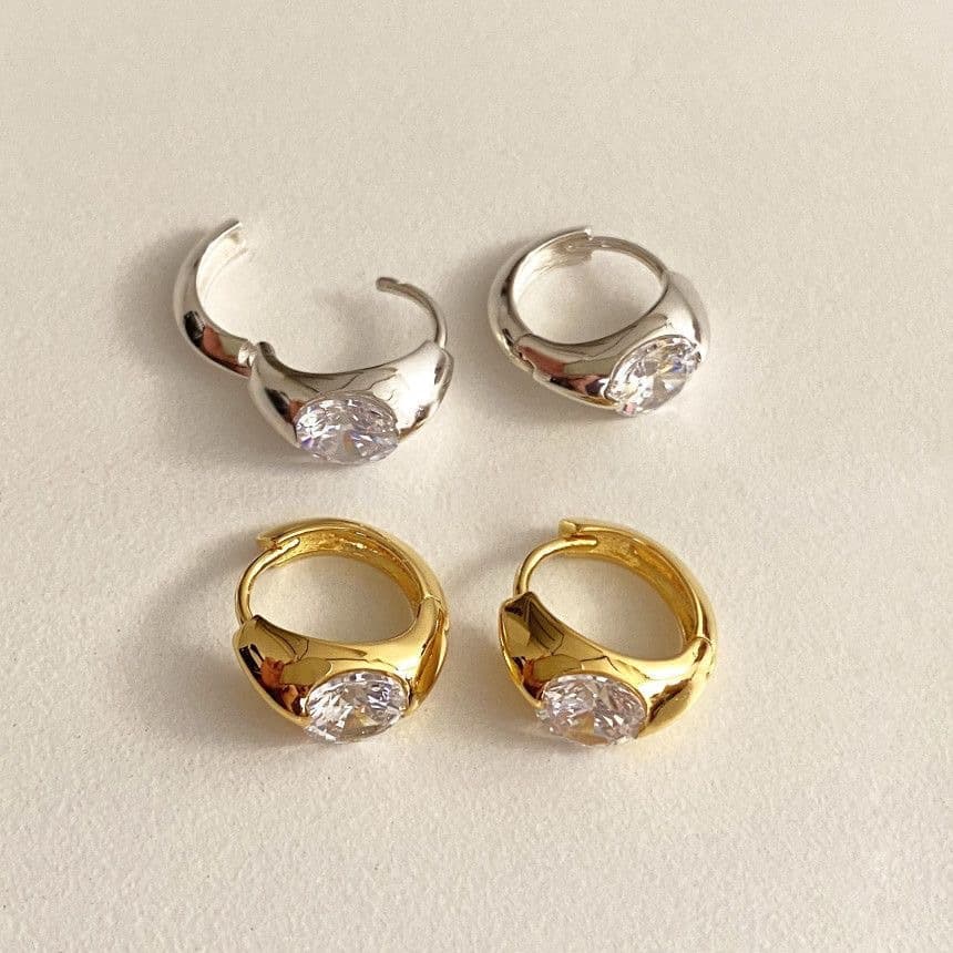 洗練きらめき フープ ピアス
