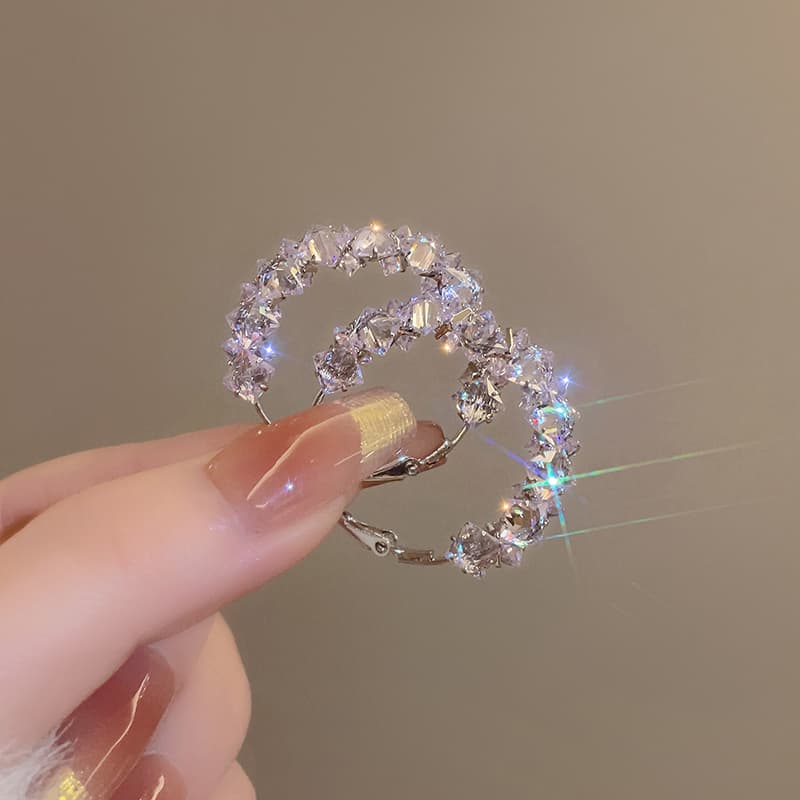 フープ ピアス フープ ピアス 煌めき結晶 円舞フープピアス