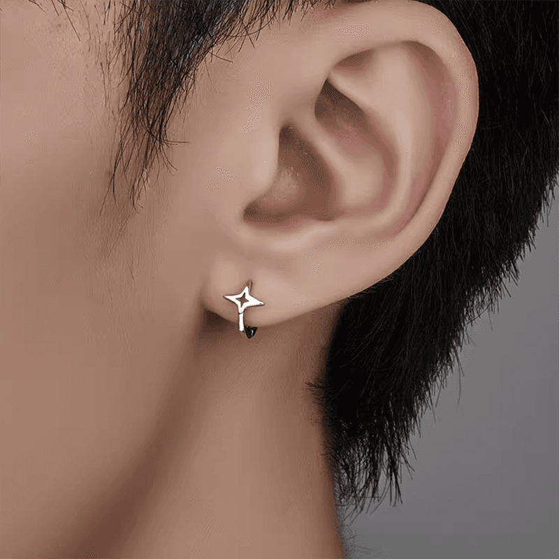 フープ ピアス フープ ピアス 星形ポイント シンプルフープピアス