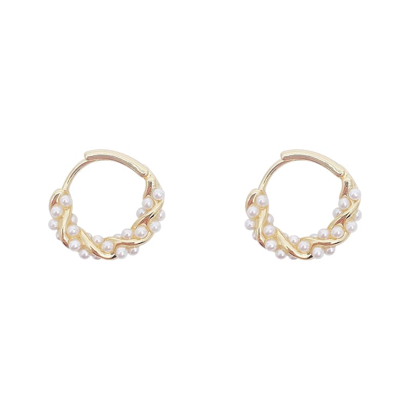 フープ ピアス フープ ピアス 小粒パール輝く月夜のフープ