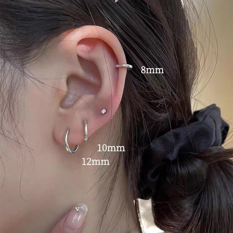 フープ ピアス シンプル輝き 純銀フープピアス
